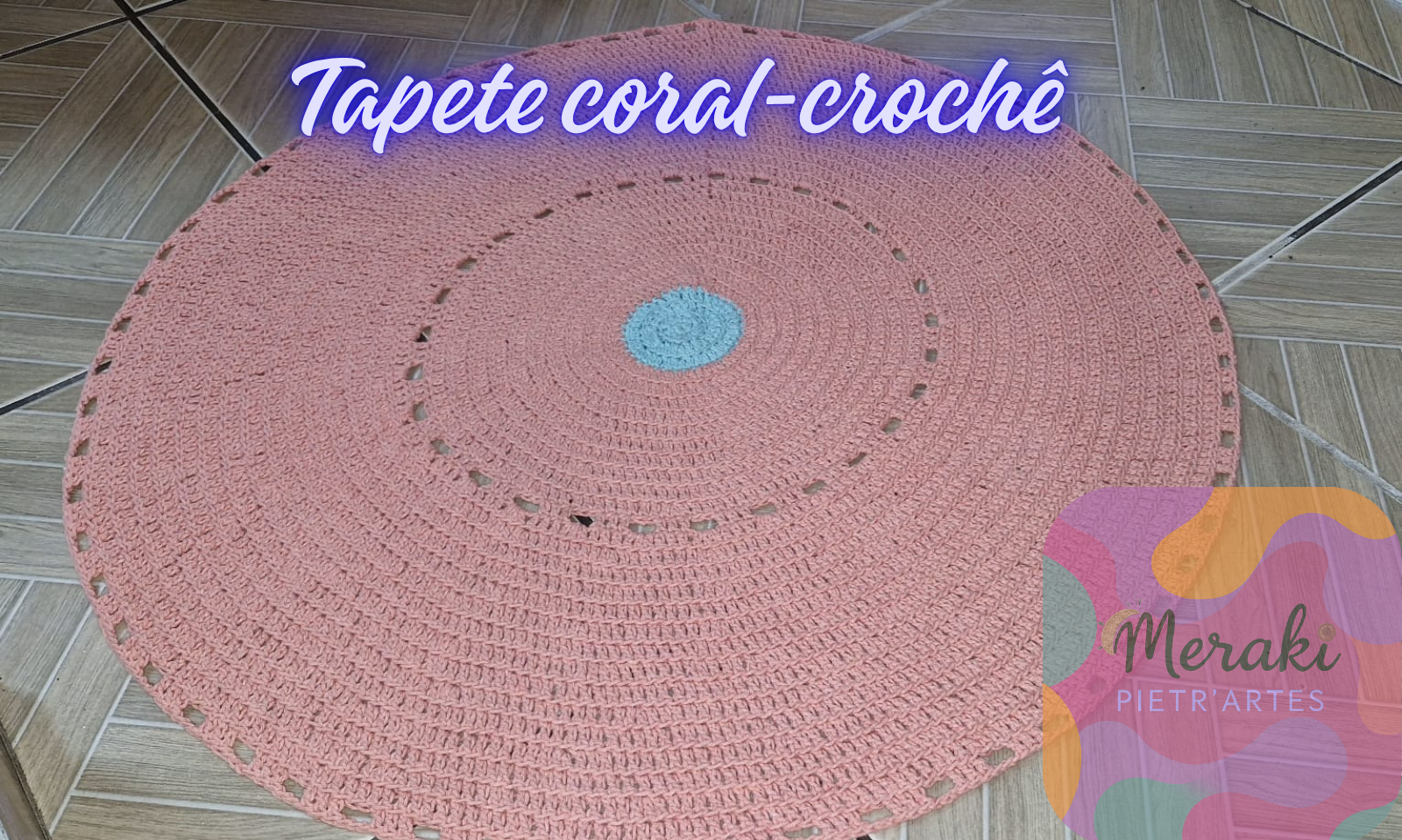 Tapete Coral de Crochê - 84cm - 595g