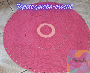 tapete goiaba crochê 76cm 622 gramas