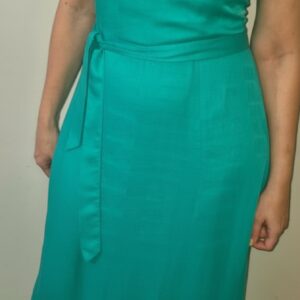 (Novo) Vestido Longo Regata Verde com Faixa de Amarração