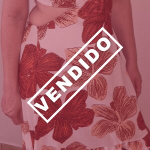 (Novo) Vestido Longo Floral com Recortes e Argola