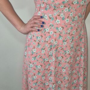 (Novo) Vestido Midi Floral Pêssego (Tam.M - única peça)