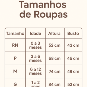 Medidas aproximadas dos nossos bebês !